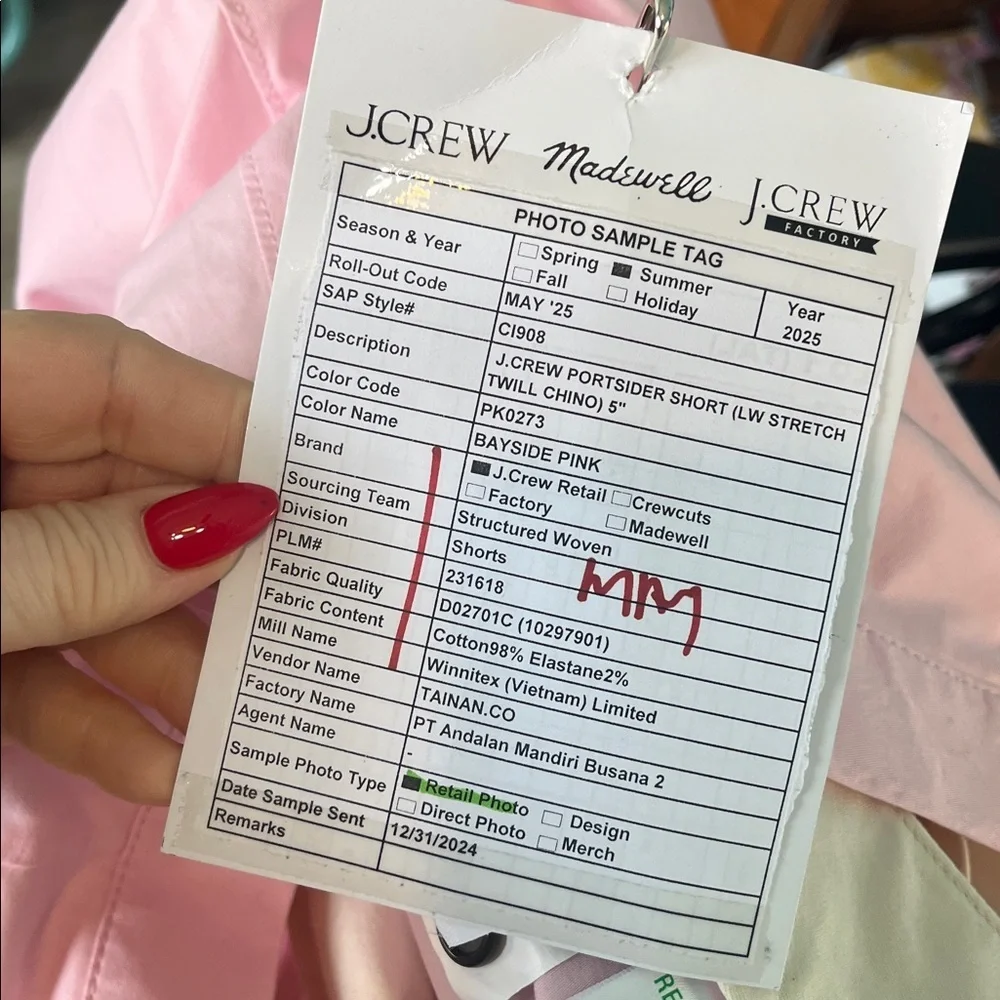 J. Crew Portsider Stretch Chino Shorts Men Bayside Pink Waist 30” Inseam 5” NWT
